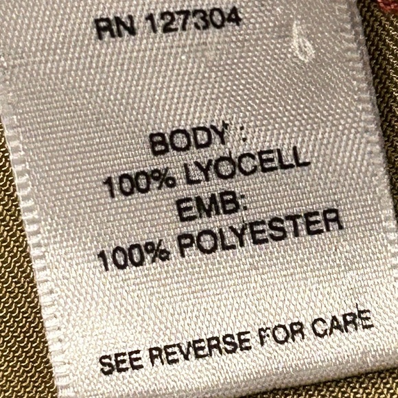 John Mark Olive Green Top Embroidered Flowers Ruffle Bell Sleeve High Low Hem S - Picture 6 of 9